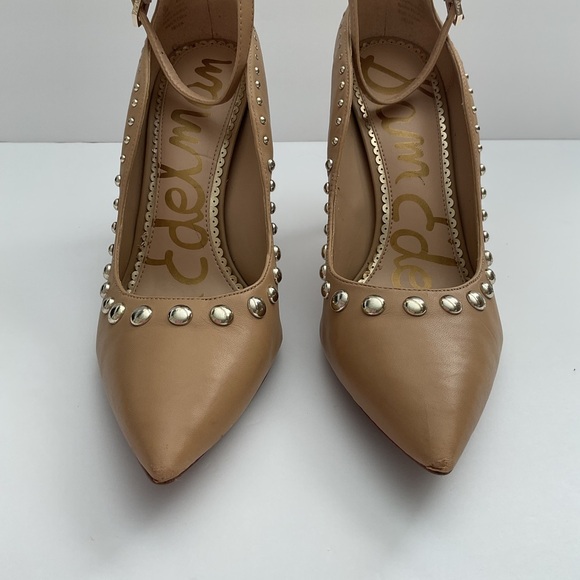 Sam Edelman Tan Leather Studded Heels Helen Size 9.5 - Picture 5 of 15